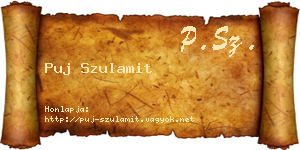 Puj Szulamit névjegykártya